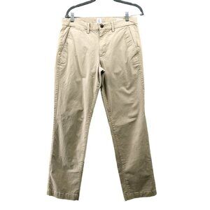 GAP Essential Khaki Straight Leg Chino Pants Mens 31x32 Beige Flat Front